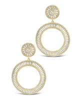 Sterling Forever Kelly Cubic Zirconia Circle Drop Earrings