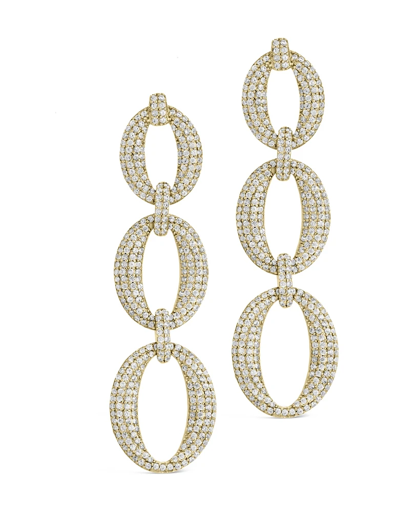 Sterling Forever Whitney Cubic Zirconia Chain Drop Earrings