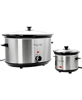 Megachef 8 Quart Slow Cooker with Bonus Mini 0.6 Quart Warmer