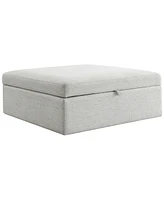 Abbyson Living 35.8" Wood Wren Square Storage Ottoman