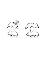 Bling Jewelry Tiny Simple Aquarius Astrology Horoscope Zodiac Stud Earrings .925 Sterling Silver