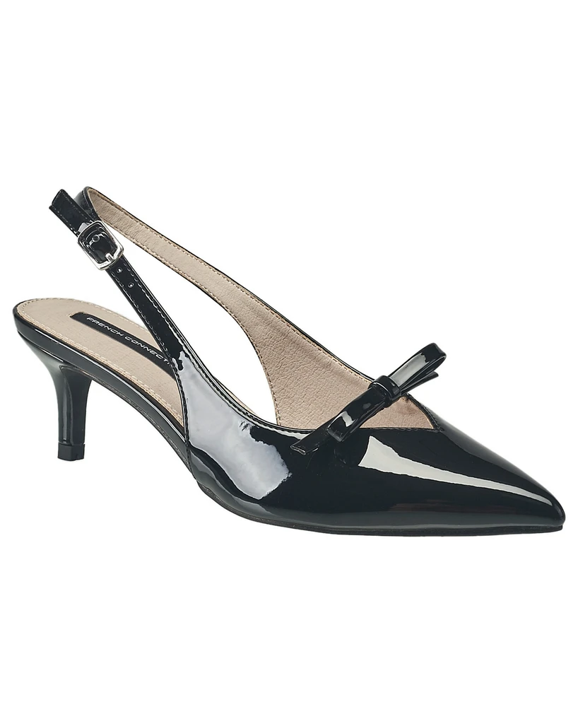 French Connection Women's Patent Bow Pumps