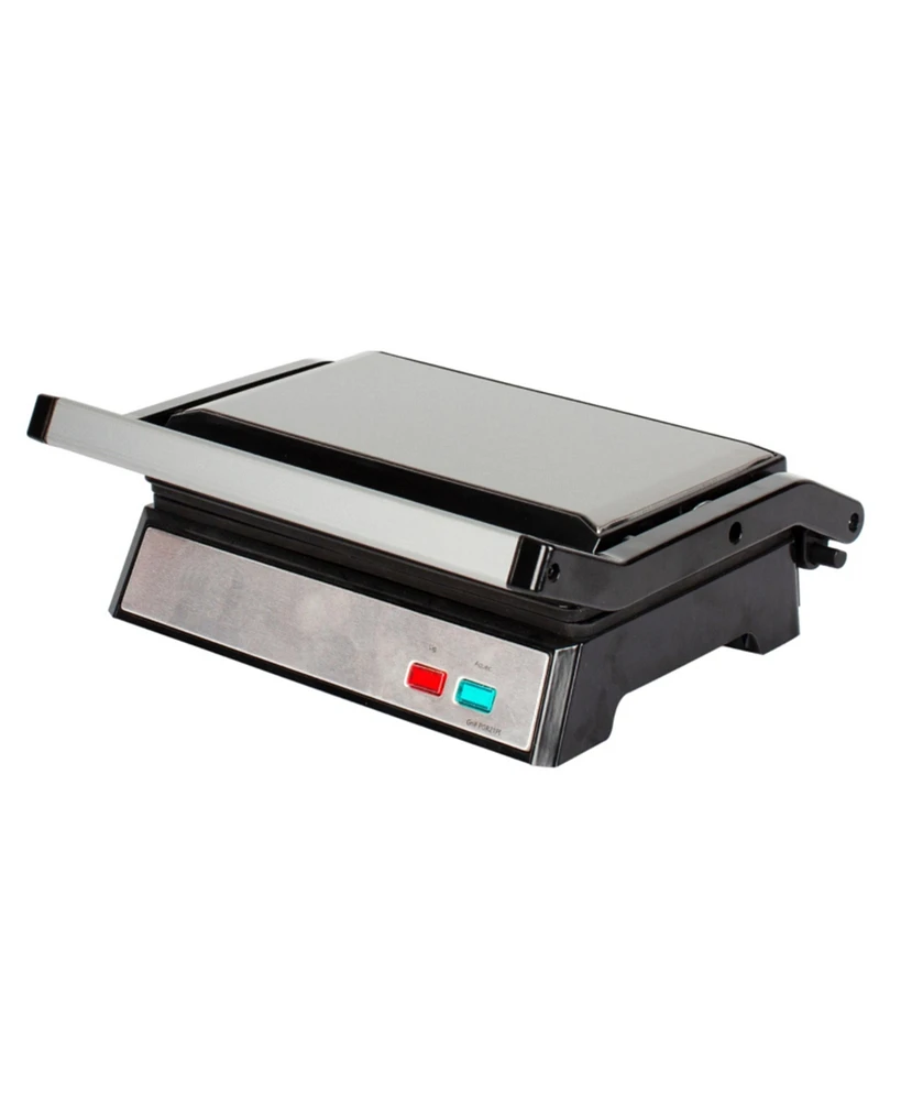 Megachef Electric Dual Plate Non-Stick Panini Grill Press with Drip Tray