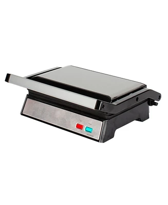 MegaChef Electric Dual Plate Non-Stick Panini Grill Press with Drip Tray