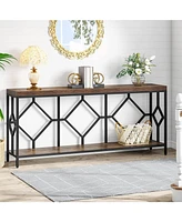 Tribesigns 71 Inch Extra Long Sofa Table, Narrow Console Tables Behind Couch Table with Open Storage Shelf