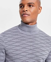 Alfani Men's Wool-Blend Textured Turtleneck Sweater, Created for Macy's