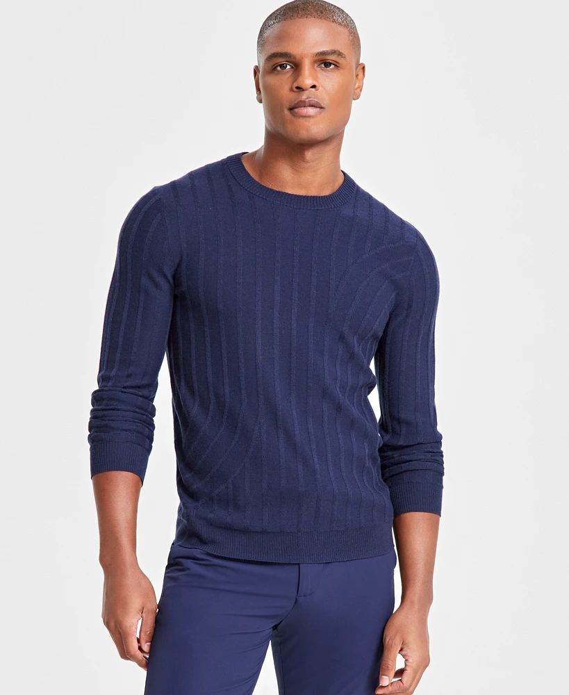 Alfani Men's Wool-Blend Textured Sweater, Created for Macy's