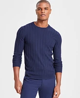 Alfani Men's Wool-Blend Textured Sweater, Created for Macy's