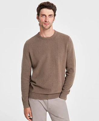 Alfani Men's Herringbone Crewneck Sweater, Created for Macy's