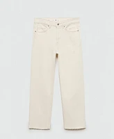 Mango Women's Blanca Straight-Fit Cropped Jeans