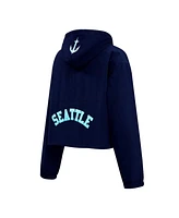 Pro Standard Men's and Women's Deep Sea Blue Seattle Kraken Classic Cropped Half-Zip Wind Jacket