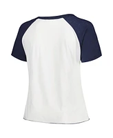 Soft As A Grape Women's White Tampa Bay Rays Plus Baseball Raglan T-Shirt