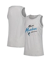 Soft As A Grape Women's Gray Miami Marlins Gauze High Neck Tank Top