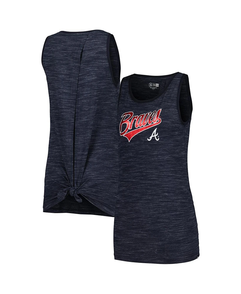 New Era Women's Navy Atlanta Braves Space-Dye Active Tank Top