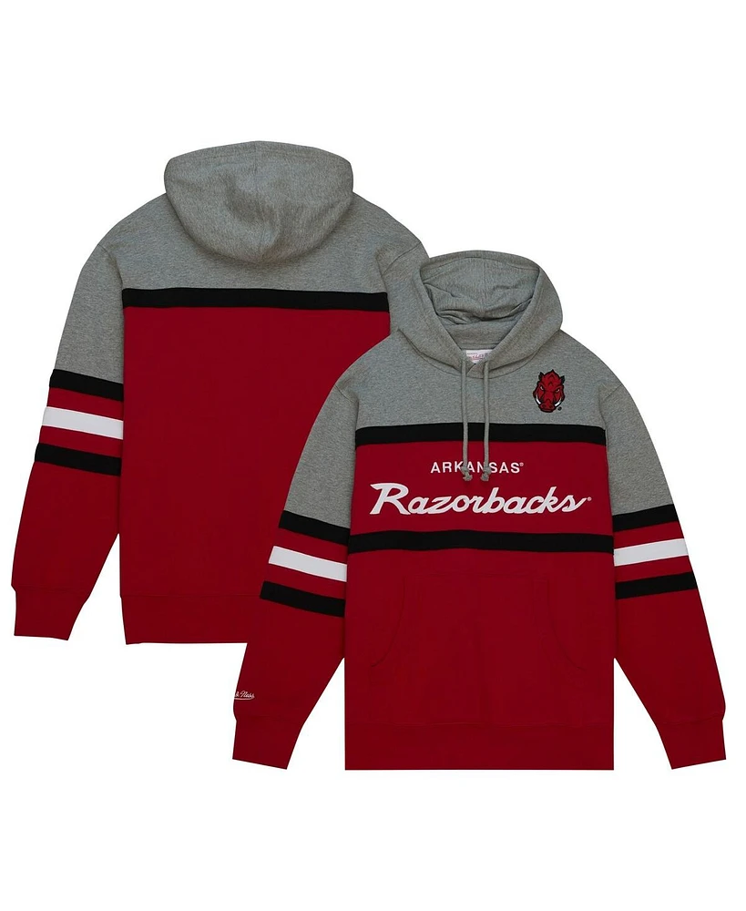 Mitchell & Ness Men's Crimson Arkansas Razorbacks Head Coach Pullover Hoodie