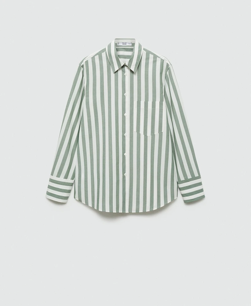 Mango Women's Cotton Striped Shirt