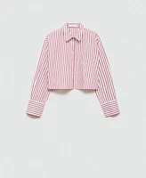 Mango Women's Striped Cropped Shirt