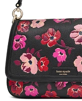 kate spade new york Hudson Fall Poppies Leather Flap Shoulder Bag