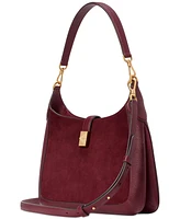 kate spade new york Deco Pebbled Leather & Suede Hobo Bag