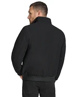 Calvin Klein Men's Wool Bomber Jacket With Knit Trim