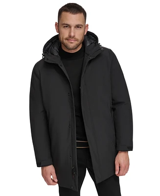 Calvin Klein Men's Flextech Stretch Water-Resistant Hooded Stadium Jacket