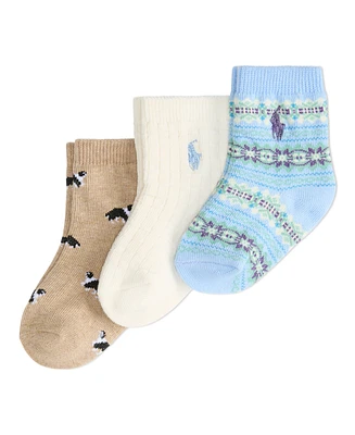 Polo Ralph Lauren Baby Fair Isle Novelty Sock, 3-Pack