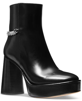 Michael Kors Women's Carlisle Chain-Detail High Heel Platform Booties