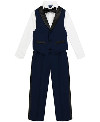 Nautica Toddler and Little Boys Tuxedo Vest 4-Piece Set