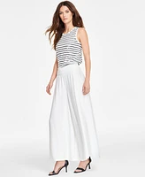 Vince Camuto Women's Smocked-Waist Wide-Leg Pull-On Pants