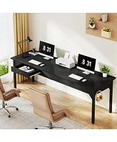 Tribesigns 78.7" Extra Long Computer Desk, Double Desk with 2 Drawers, Two Person Desk Large Executive Office Desk, Writing Table Study Desk for Home