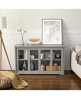 Antique Stackable Kitchen Storage Sideboard with Height Adjustable Shelf
