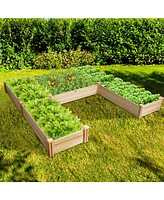U-Shaped Wooden Garden Raised Bed for Backyard and Patio