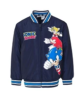 Sega Boys Sonic the Hedgehog Zip Up Varsity Bomber Jacket to (4 - 14-16)