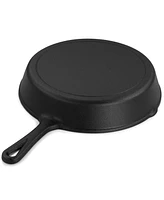 Megachef 10 Inch Round Preseasoned Cast Iron Frying Pan with Handle in Black