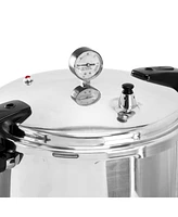 Megachef 24 Quart Large Capacity Aluminum Stovetop Pressure Cooker/Canner for Induction and Gas Stove-Tops