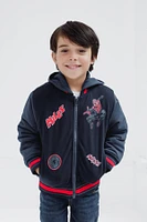 Spider-Man Little Boys Marvel French Terry Varsity Zip Up Bomber Jacket