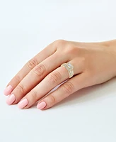 Diamond Princess Halo Triple Row Engagement Ring (1-1/2 ct. t.w.) in 14k Gold