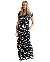 Hotsquash London Women's Black & White V-Neck Wide Leg Jumpsuit