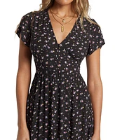 Billabong Juniors' Morning Sky Smocked Floral-Print Dress