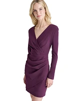 Dkny Women's Pleated-Waist Faux-Wrap Sheath Dress