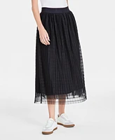 On 34th Women's Pull-On A-Line Tulle Midi Skirt, Created for Macy's