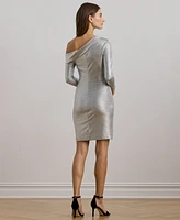 Lauren Ralph Women's Metallic Off-the-Shoulder Cocktail Dress