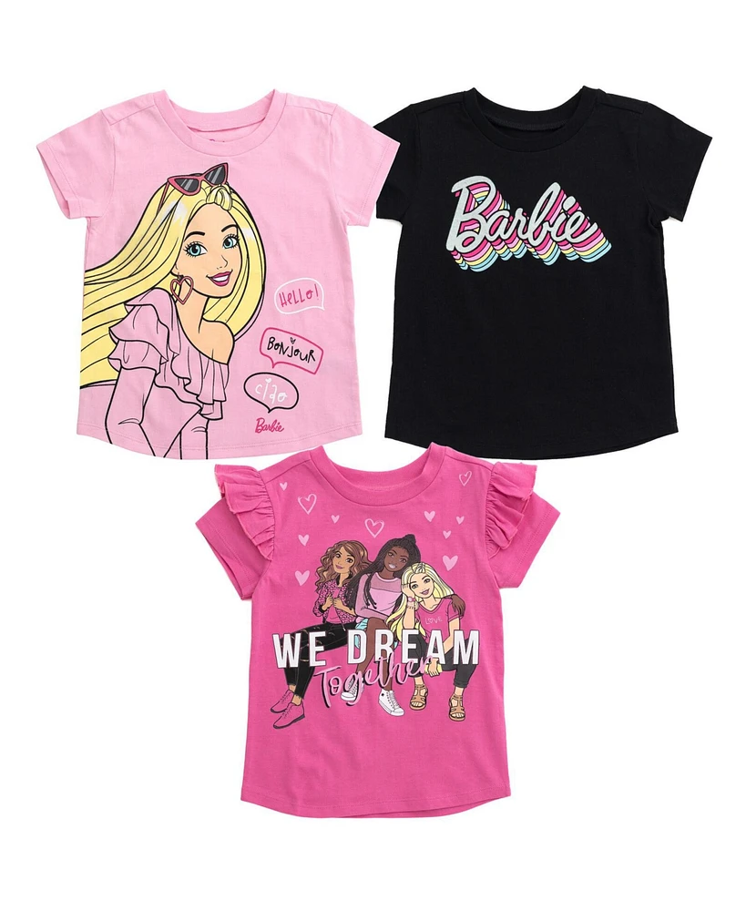 Barbie Toddler Girls 3 Pack T-Shirts to