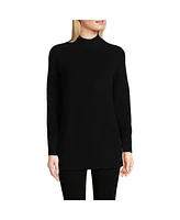 Lands' End Women's Drifter Shaker Easy Fit Mock Neck Sweater