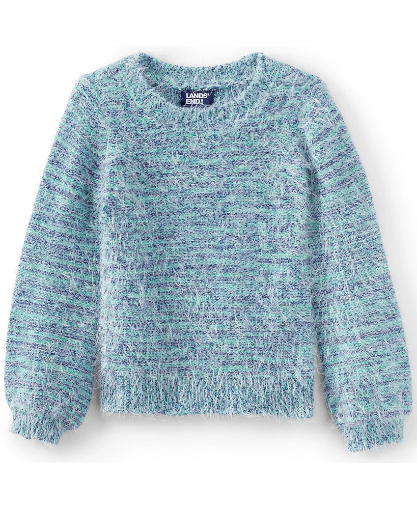 Lands' End Big Girls Plus Chenille Blouson Sleeve Sweater