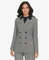 Calvin Klein Petite Houndstooth Double-Breasted Blazer