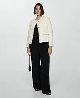 Mango Women's Pocket Tweed Jacket