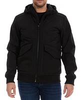 Perry Ellis Men's Diamond Quilted Hooded Softshell Bomber Jacket