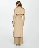 Mango Women's Double-Breasted Cotton Trench Coat