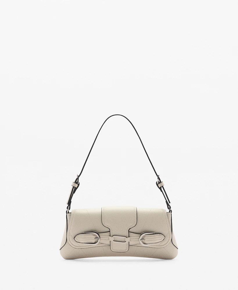 Mango Women's Buckles Detail Shoulder Bag